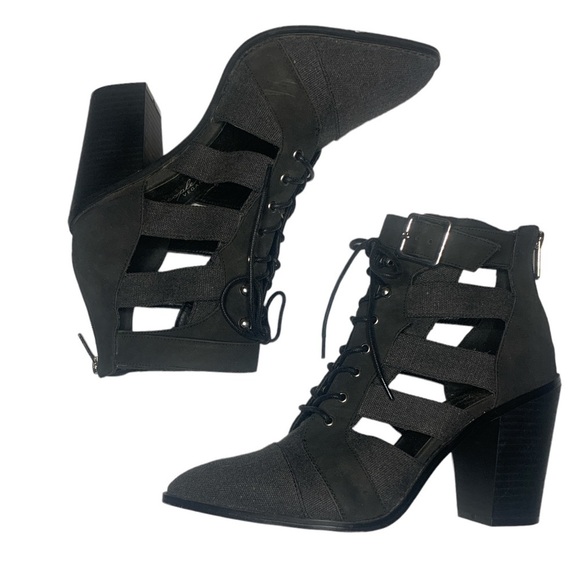 Free People Cameilla Vegan Lace-Up‎ Cut-Out Boots - Picture 2 of 11